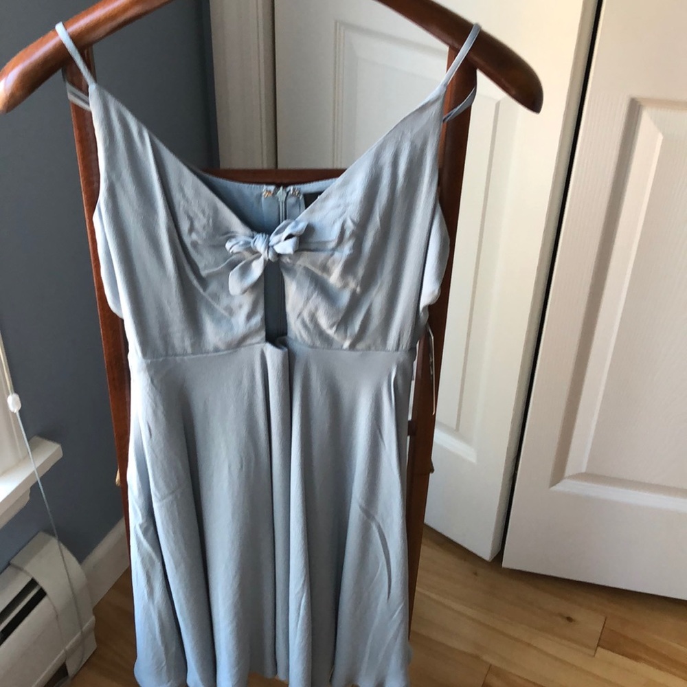 Lulu’s light blue tank dress with bow detail